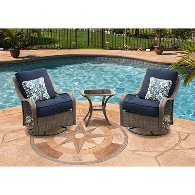 ORLEANS3PCSW-G-NVY Outdoor/Patio Furniture/Patio Conversation Sets