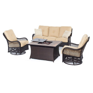 ORLEANS4PCFP-TAN-A Outdoor/Patio Furniture/Patio Conversation Sets