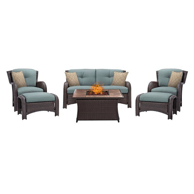 STRATH6PCFP-BLU-TN Outdoor/Patio Furniture/Patio Conversation Sets