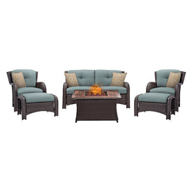 Strathmere Six-Piece Lounge Set with Fire Pit Table