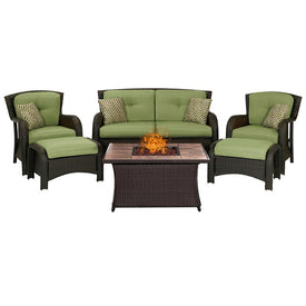 Strathmere Six-Piece Lounge Set with Fire Pit Table