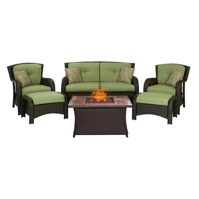 Product Image: STRATH6PCFP-GRN-WG Outdoor/Patio Furniture/Patio Conversation Sets