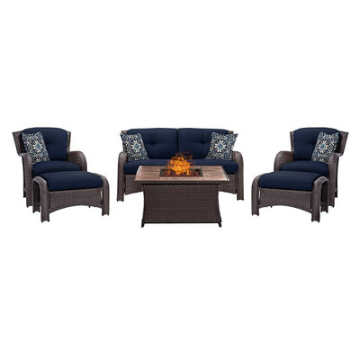 Product Image: STRATH6PCFP-NVY-TN Outdoor/Patio Furniture/Patio Conversation Sets