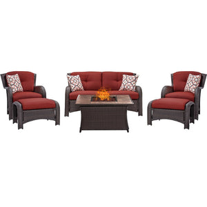 STRATH6PCFP-RED-TN Outdoor/Patio Furniture/Patio Conversation Sets