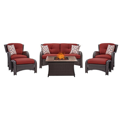 Product Image: STRATH6PCFP-RED-TN Outdoor/Patio Furniture/Patio Conversation Sets