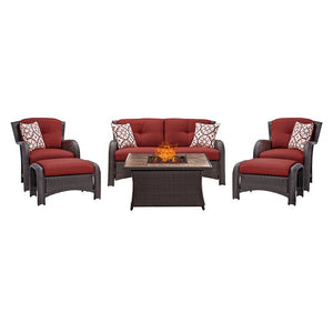 STRATH6PCFP-RED-TN Outdoor/Patio Furniture/Patio Conversation Sets