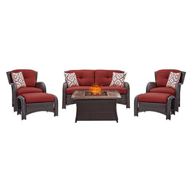 Strathmere Six-Piece Lounge Set with Fire Pit Table