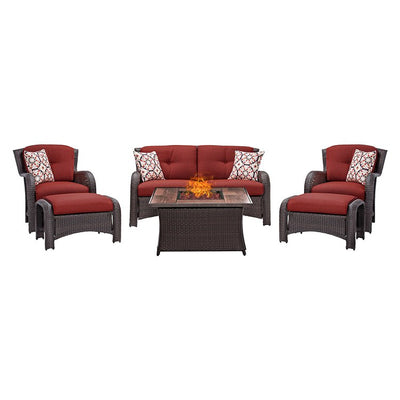 Product Image: STRATH6PCFP-RED-WG Outdoor/Patio Furniture/Patio Conversation Sets