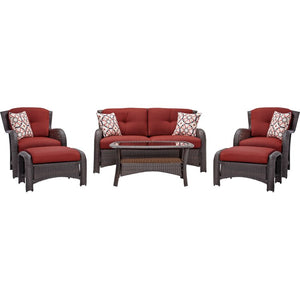 STRATHMERE6PCRED Outdoor/Patio Furniture/Patio Conversation Sets