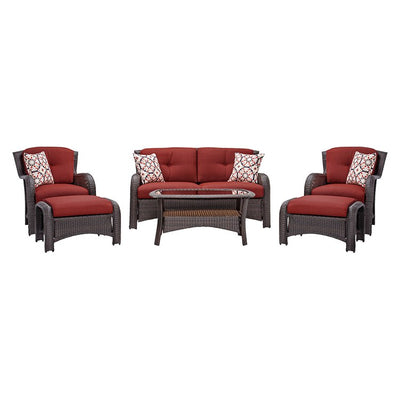 Product Image: STRATHMERE6PCRED Outdoor/Patio Furniture/Patio Conversation Sets