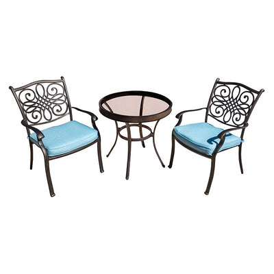 Product Image: TRADDN3PCG-BLU Outdoor/Patio Furniture/Outdoor Bistro Sets