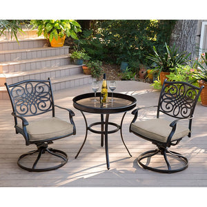 TRADDN3PCSWG Outdoor/Patio Furniture/Outdoor Bistro Sets