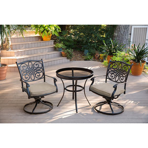 TRADDN3PCSWG Outdoor/Patio Furniture/Outdoor Bistro Sets