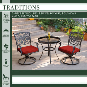 TRADDN3PCSWG-R Outdoor/Patio Furniture/Outdoor Bistro Sets