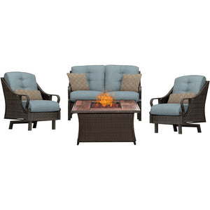 VEN4PCFP-BLU-WG Outdoor/Patio Furniture/Patio Conversation Sets