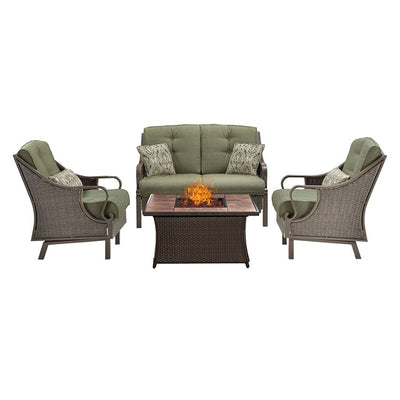 Product Image: VEN4PCFP-GRN-TN Outdoor/Patio Furniture/Patio Conversation Sets