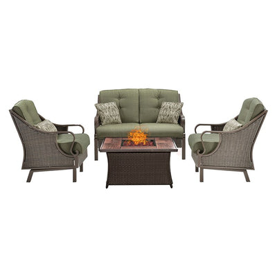 Product Image: VEN4PCFP-GRN-WG Outdoor/Patio Furniture/Patio Conversation Sets