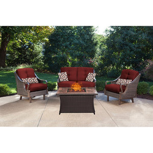 VEN4PCFP-RED-WG Outdoor/Patio Furniture/Patio Conversation Sets