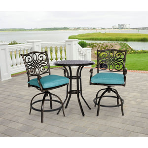 TRAD3PCSWBR-BLU Outdoor/Patio Furniture/Patio Dining Sets