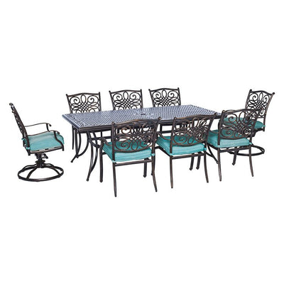 TRAD9PCSW2-BLU Outdoor/Patio Furniture/Patio Dining Sets