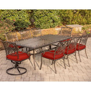 TRAD9PCSW2-RED Outdoor/Patio Furniture/Patio Dining Sets