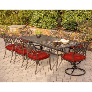 TRAD9PCSW2-RED Outdoor/Patio Furniture/Patio Dining Sets