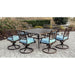TRAD9PCSWSQ8-BLU Outdoor/Patio Furniture/Patio Dining Sets