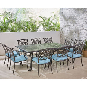 TRADDN11PC-BLU Outdoor/Patio Furniture/Patio Dining Sets
