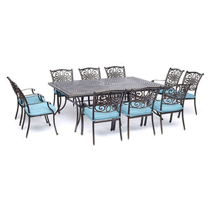 TRADDN11PC-BLU Outdoor/Patio Furniture/Patio Dining Sets