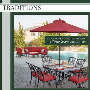 TRADDN11PC-RED Outdoor/Patio Furniture/Patio Dining Sets