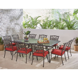 TRADDN11PC-RED Outdoor/Patio Furniture/Patio Dining Sets