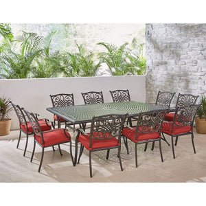 TRADDN11PC-RED Outdoor/Patio Furniture/Patio Dining Sets