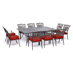TRADDN11PC-RED Outdoor/Patio Furniture/Patio Dining Sets