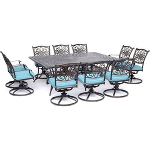 TRADDN11PCSW10-BLU Outdoor/Patio Furniture/Patio Dining Sets