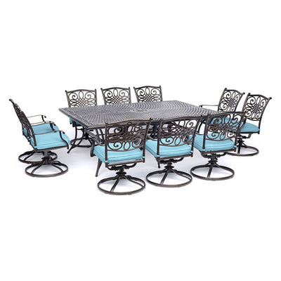 Product Image: TRADDN11PCSW10-BLU Outdoor/Patio Furniture/Patio Dining Sets