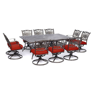 TRADDN11PCSW10-RED Outdoor/Patio Furniture/Patio Dining Sets