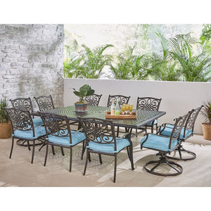 TRADDN11PCSW4-BLU Outdoor/Patio Furniture/Patio Dining Sets