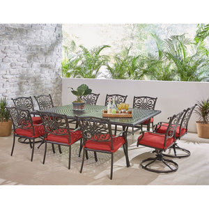 TRADDN11PCSW4-RED Outdoor/Patio Furniture/Patio Dining Sets