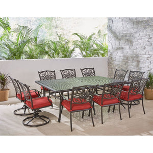 TRADDN11PCSW4-RED Outdoor/Patio Furniture/Patio Dining Sets