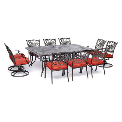 Product Image: TRADDN11PCSW4-RED Outdoor/Patio Furniture/Patio Dining Sets