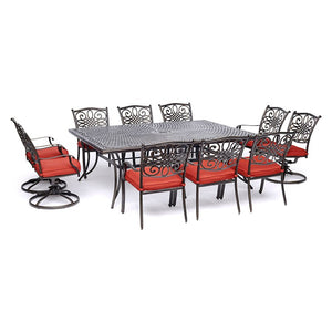 TRADDN11PCSW4-RED Outdoor/Patio Furniture/Patio Dining Sets