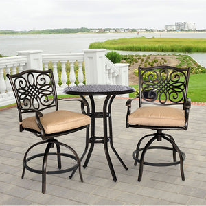 TRADDN3PCSW-BR Outdoor/Patio Furniture/Patio Dining Sets