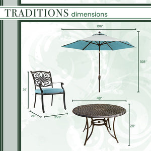 TRADDN5PC-B-SU Outdoor/Patio Furniture/Patio Dining Sets