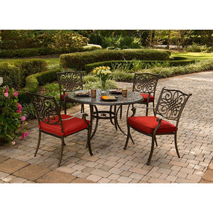 TRADDN5PC-RED Outdoor/Patio Furniture/Patio Dining Sets