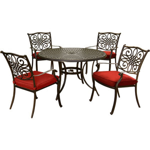 TRADDN5PC-RED Outdoor/Patio Furniture/Patio Dining Sets