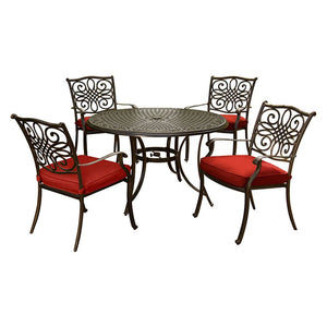 TRADDN5PC-RED Outdoor/Patio Furniture/Patio Dining Sets