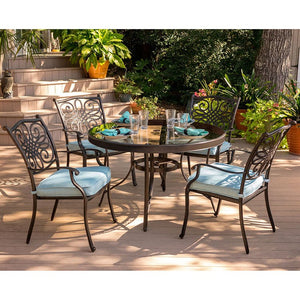 TRADDN5PCG-BLU Outdoor/Patio Furniture/Patio Dining Sets