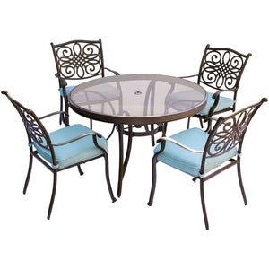 TRADDN5PCG-BLU Outdoor/Patio Furniture/Patio Dining Sets