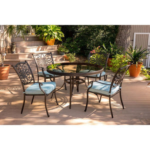 TRADDN5PCG-BLU Outdoor/Patio Furniture/Patio Dining Sets