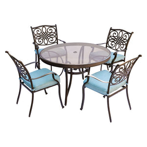 TRADDN5PCG-BLU Outdoor/Patio Furniture/Patio Dining Sets